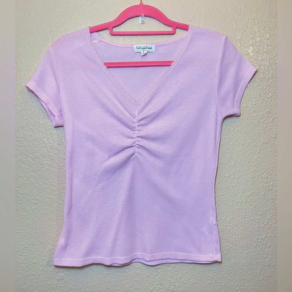 Large pink lacy blouse